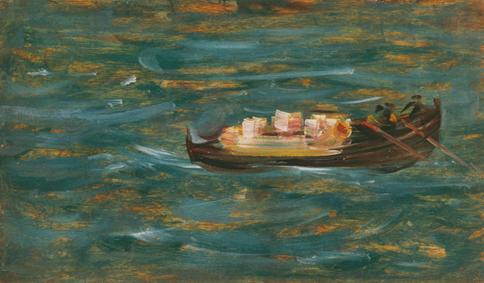 A Fishing Boat in a Swell ~ Oils on 