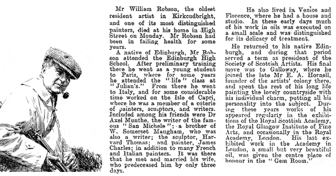 W.Robson ~ Obituary, 1950