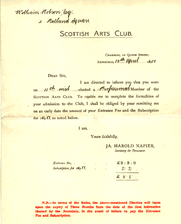 Professional Member of the Scottish Arts Club